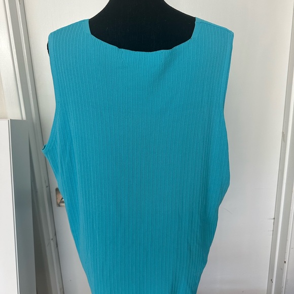 Turquoise Lightweight Ribbed Tank Sweater Size 1X - Picture 5 of 6